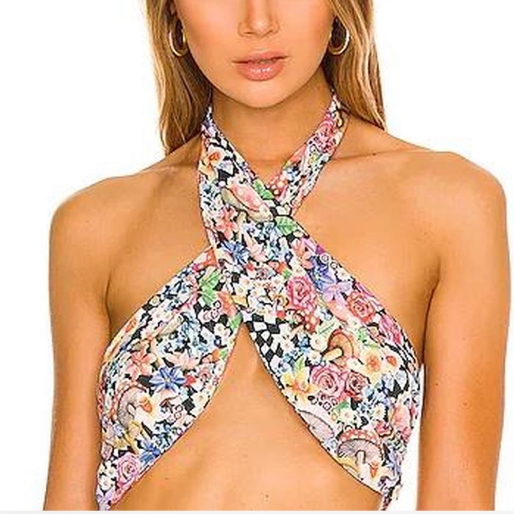 For Love and Lemons Deidre Halter Scarf Top